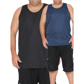 Kit 2 Regatas Masculina Plus Size Dry Fit Academia Básica Verão