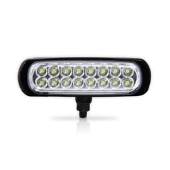 Farol Slim 16 LEDs Corpo Preto 12V/24V - Âmbar