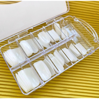 Cx 100 Unha Postiça Reta Natural - Caixa Acrilic em Oferta na Shopee