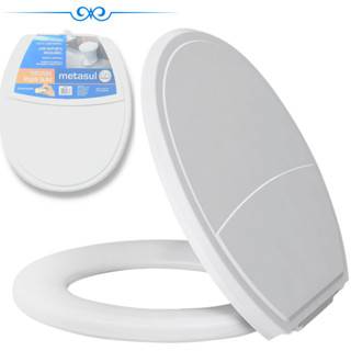 Assento Sanitário Almofadado Tampa De Privada Almofadada Plus Slim Cor Branca