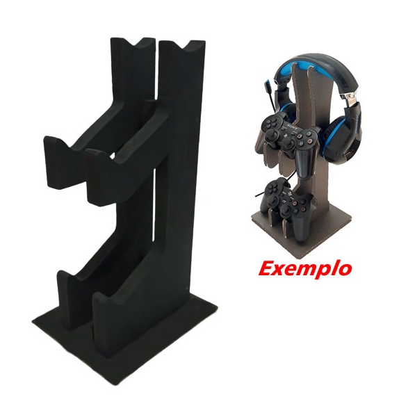 Suporte para 02 Controle e Fone de Ouvido Game PS1 PS2 PS3 PS4 PS5 Xbox One 360 Gamer Vertical Mdf em Oferta na Shopee