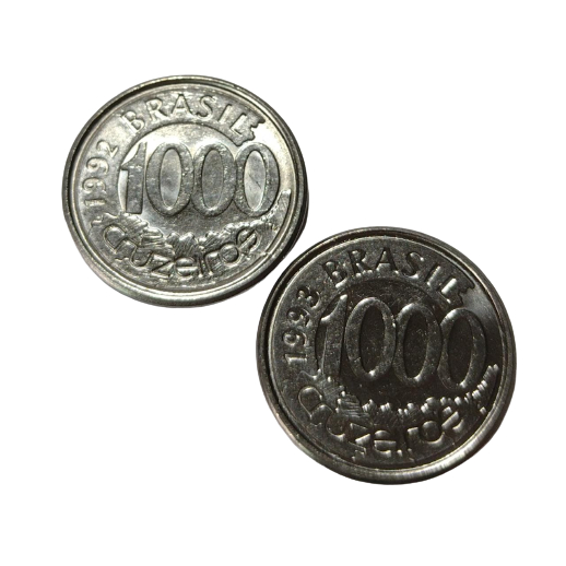 Moedas 1000 Cruzeiros 1992-1993 Inox Acará Fc