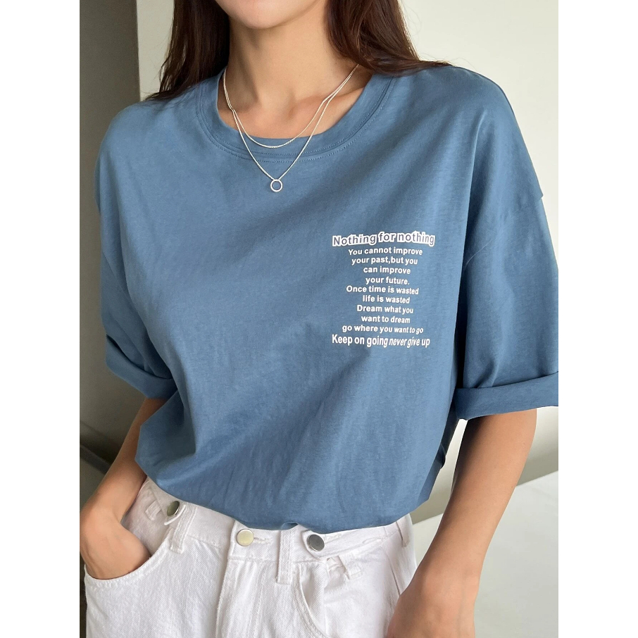 Camiseta Estampa Blusa Manga Curta Ombro Caido Life Style