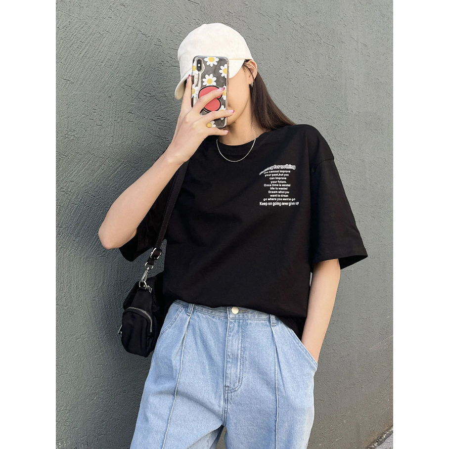 Camiseta  Aesthetic T-shirt Manga Curta Confortável Tendência Verão Quente Blusa Oversized