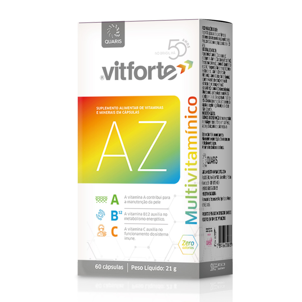 Vitforte Multivitamínico A-Z p/ Saúde Energia Vitalidade 60 Comprimidos