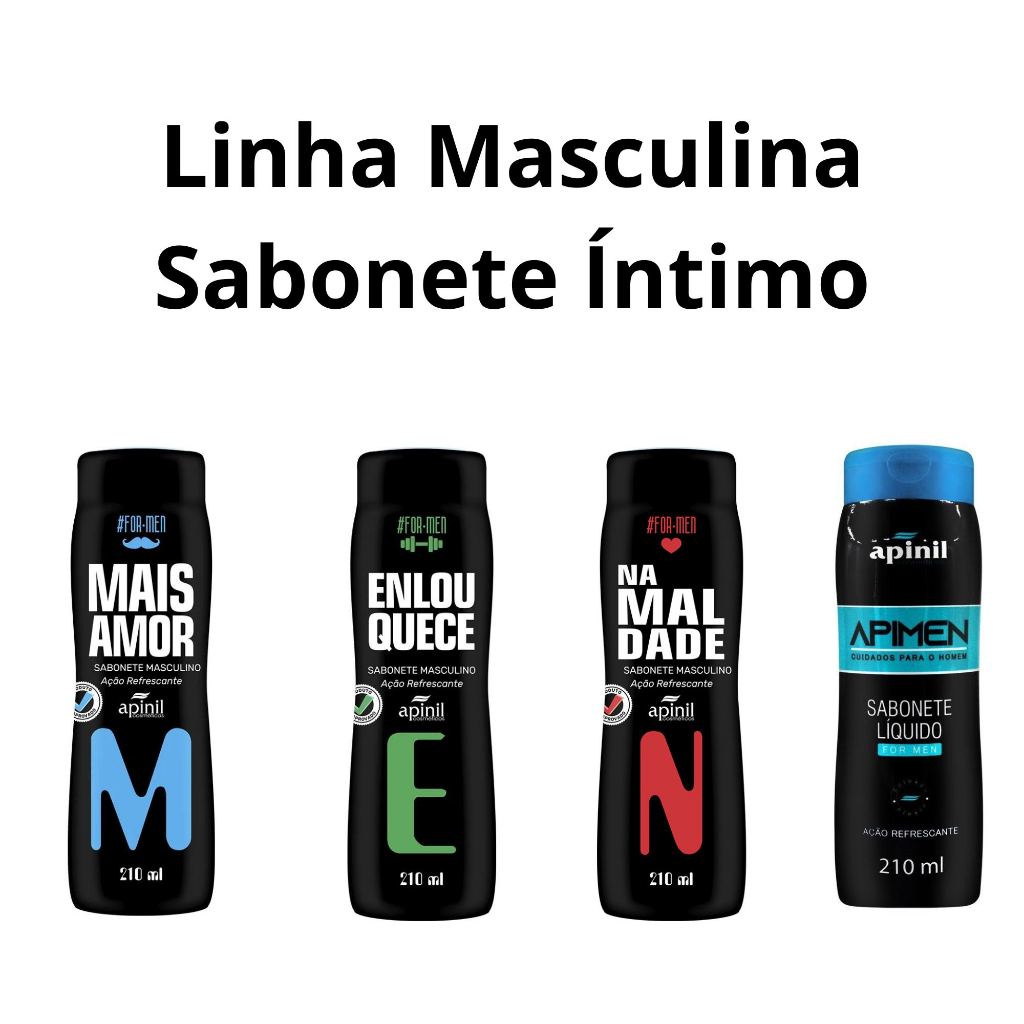 Kit com 12 Sabonetes Íntimo Apinil Masculino