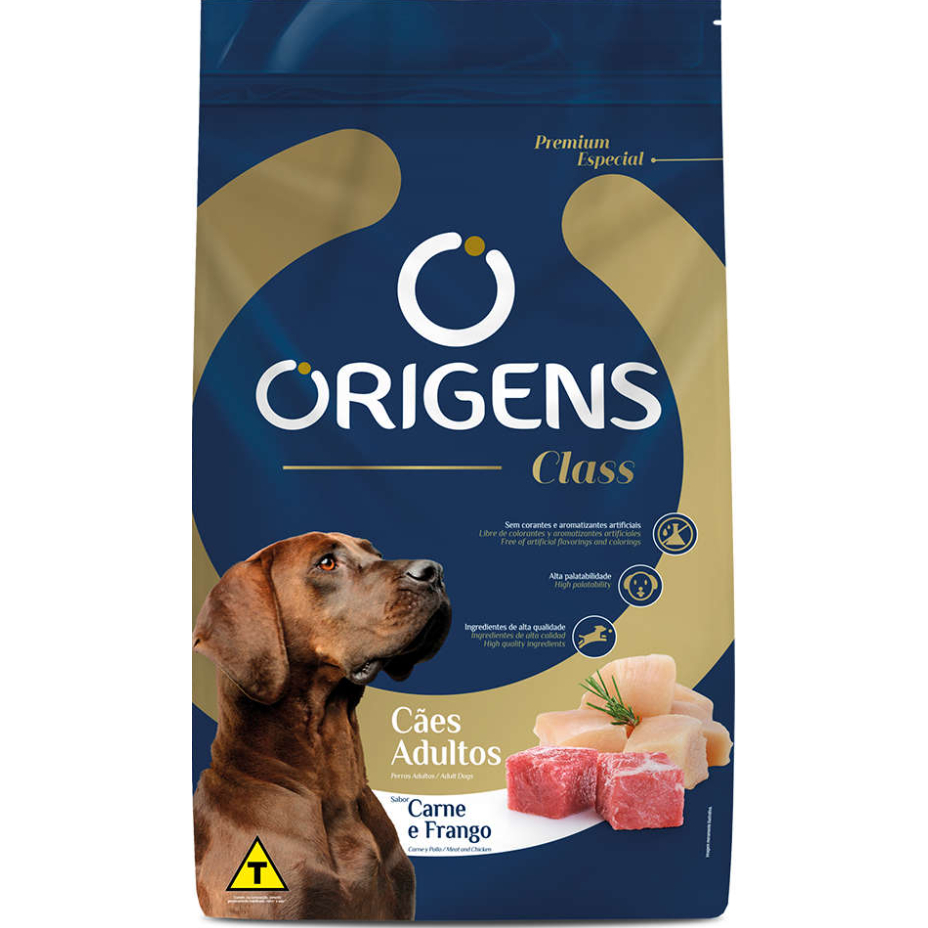 Ração Origens Class Cães Adultos Sabor Carne Frango 20kg Adimax
