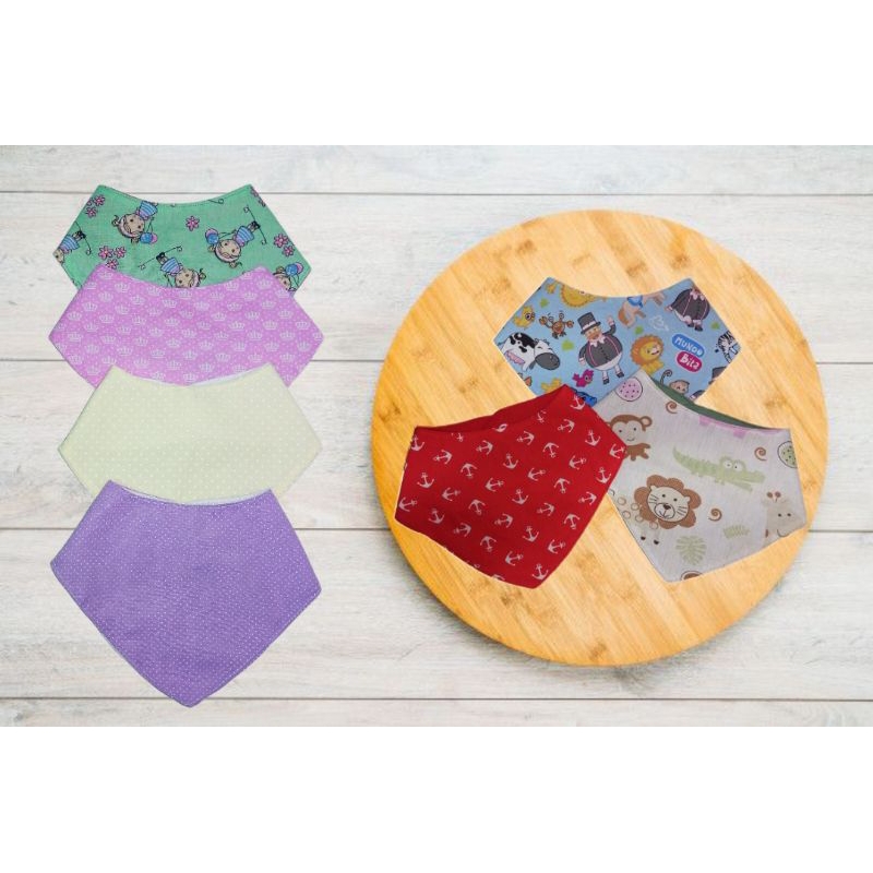 kit babador 3 unidades dupla face babador bandana