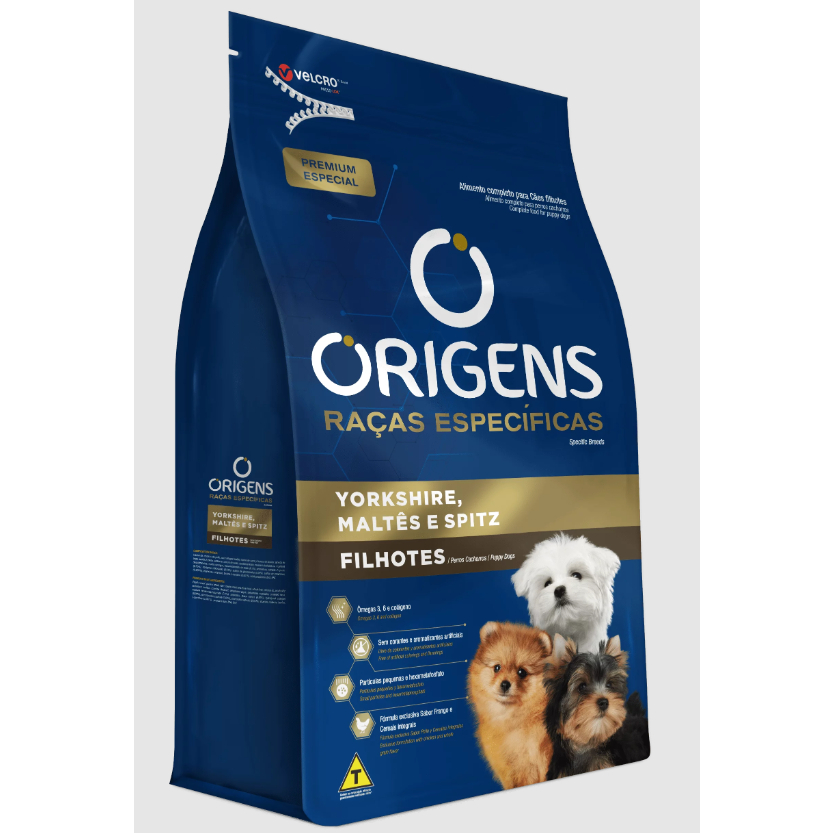 Detalhes do Ração Origens Cães Filhotes Yorkshire, Maltês e Spitz Alemão 3kg Adimax
