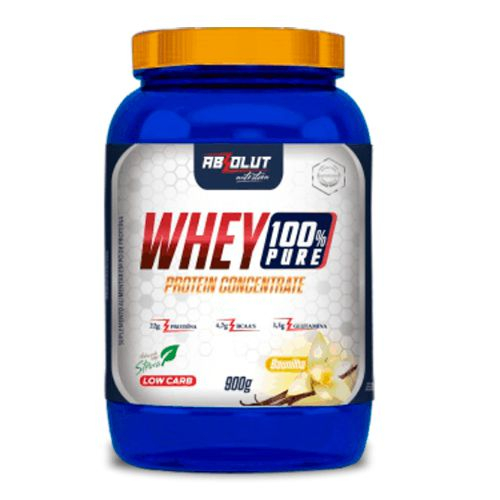 Whey Protein 100% Concentrado Adoçado C/ Stévia 900g Sabores Absolut - Suplemento Alimentar