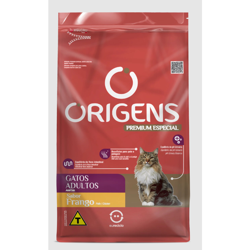 Ração Origens Gatos Adultos Sabor Frango 3kg Adimax - Pets