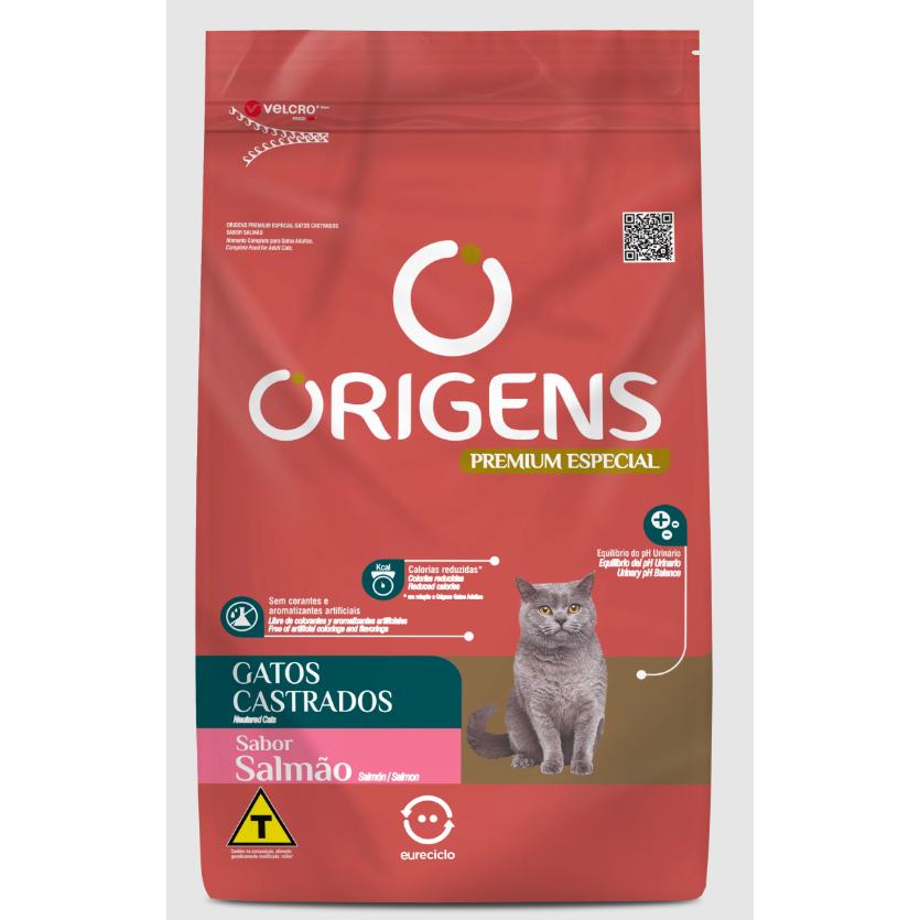 Origens Gatos Ração Castrados Sabor Salmão 10,1kg Adimax