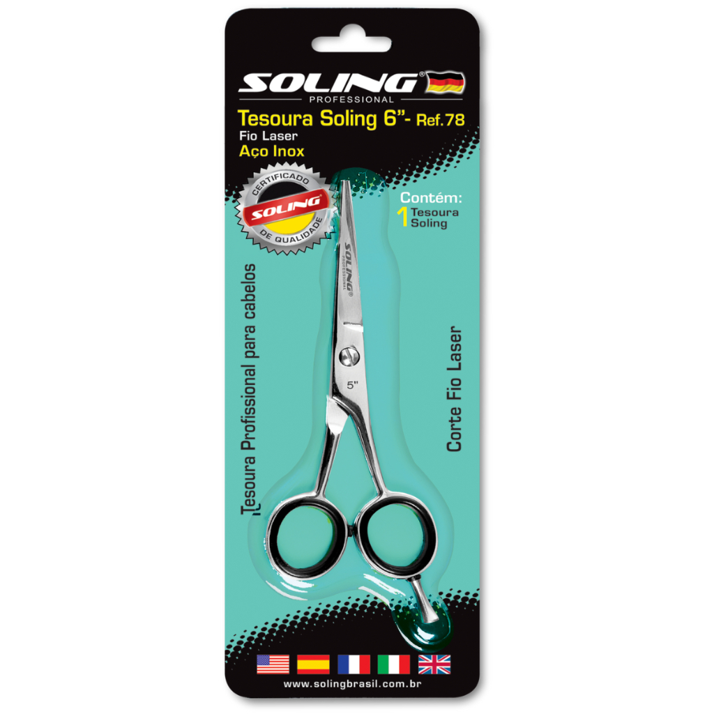 Tesoura 5,5″ Corte Fio Laser ref. 200 Soling
