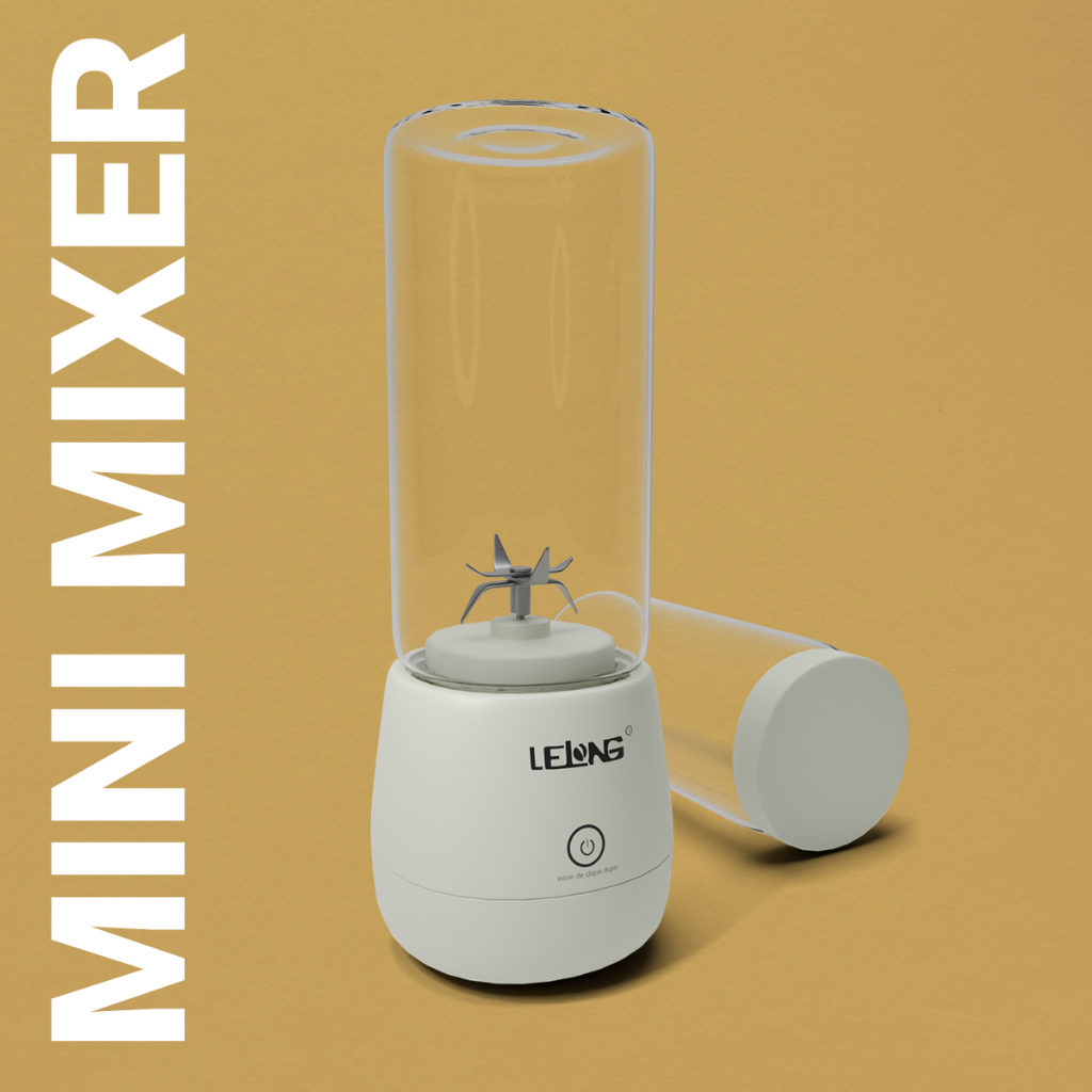 Mini Liquidificador Portátil 6 Lâminas Suco Gelo Vidro