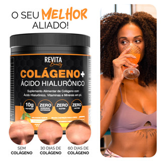 Colágeno + Ácido Hialurônico Revita Beauty - Sabor Tangerina | Envio Rápido