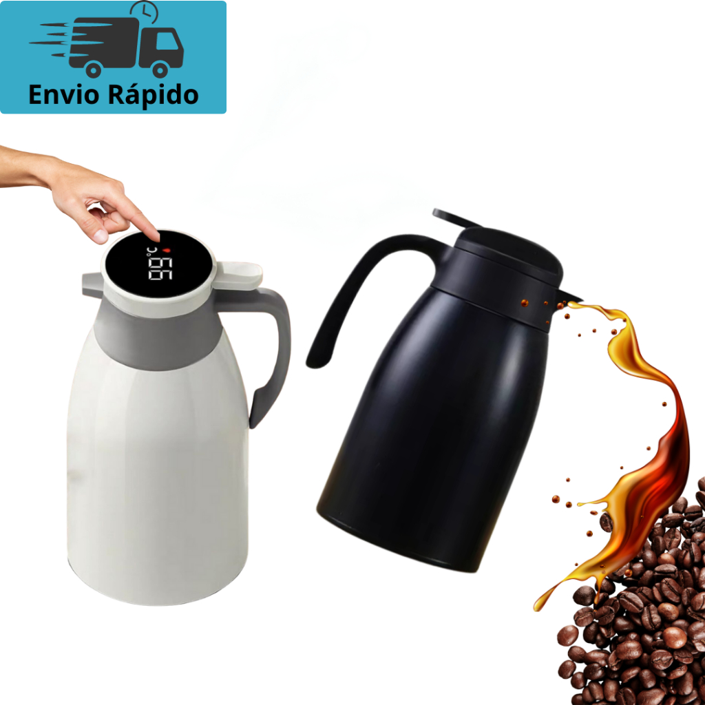 Garrafa Térmica Para Café e Chá 1L Com Termômetro Display Digital Touch