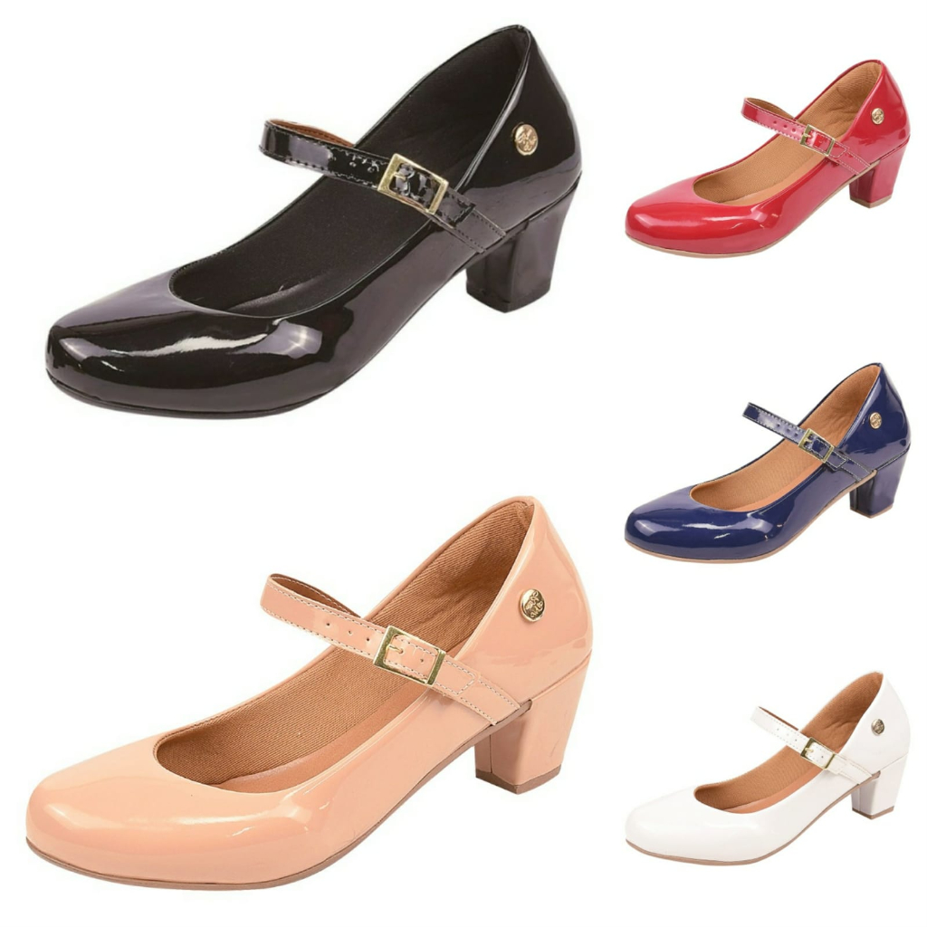 Sapato Feminino Scarpin Bico Redondo Boneca Tamanhos Especiais em Oferta na Shopee