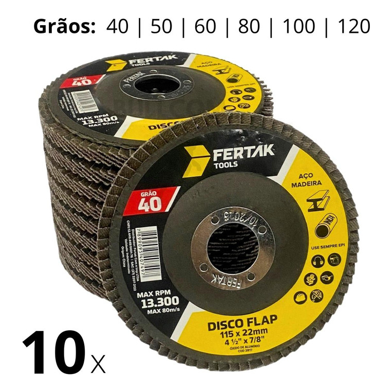 10x Disco Flap 115 X 22mm Inox Esmerilhadeira Escolha O Grão em Oferta na Shopee