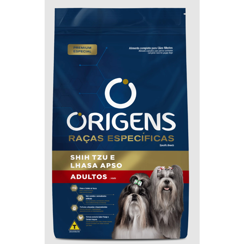 Ração Origens Cães Adultos Shitsu e Lhasa Apso 3kg Adimax - Pets