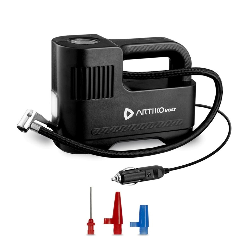 Compressor de Ar Automotivo Elétrico Portátil Carro Artiko Volt Lanterna 120W Potência em Oferta na Shopee