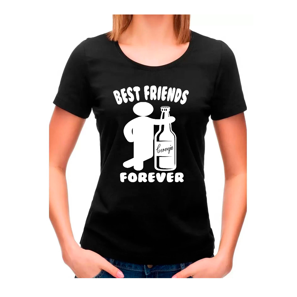 camiseta baby look feminina cerveja best friends amigas bebida