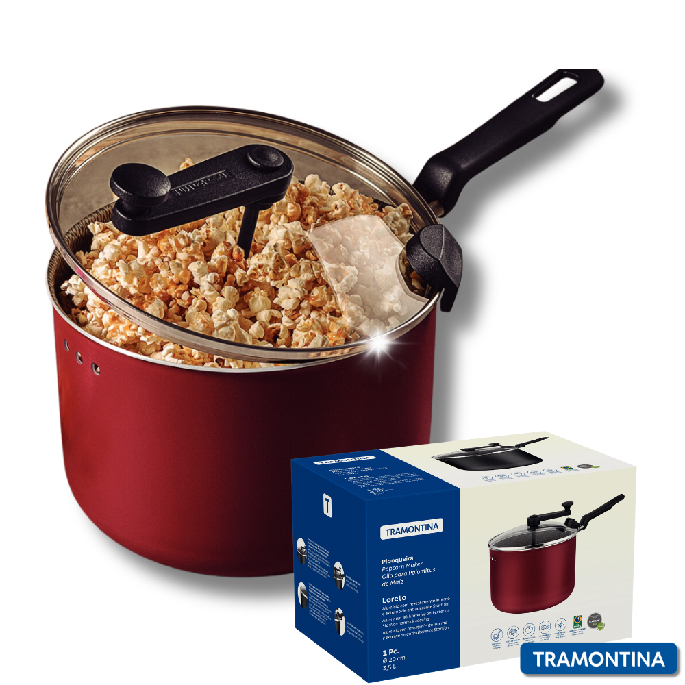 Pipoqueira Sem Oleo Tramontina Antiaderente 20 Cm 3,5L Starflon - Home & Living