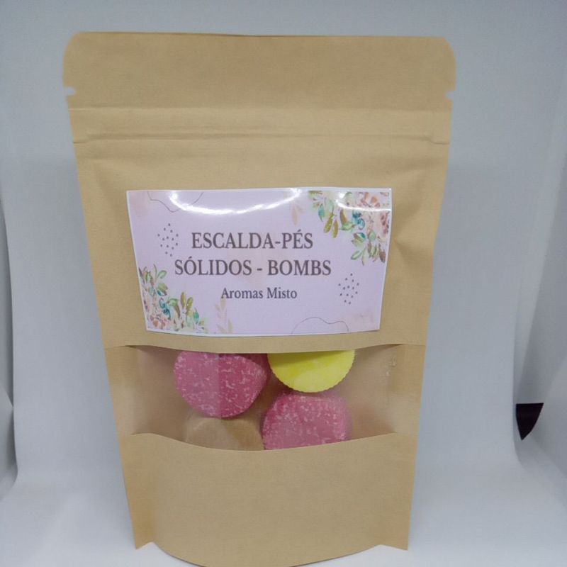 Pastilha Efervescente/Escalda Pés/Bath Bombs/Natural de Lavanda e Jasmim/Sachê com 6 pastilhas de 10 gramas. em Oferta na Shopee