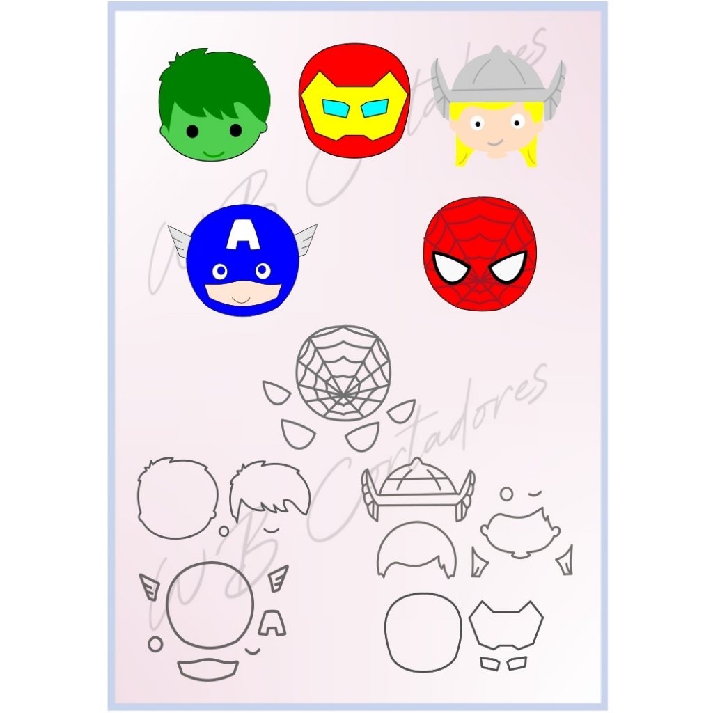 cortador kit herois vingadores