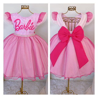 Vestido Infantil Barbie Festa Aniversário Luxo