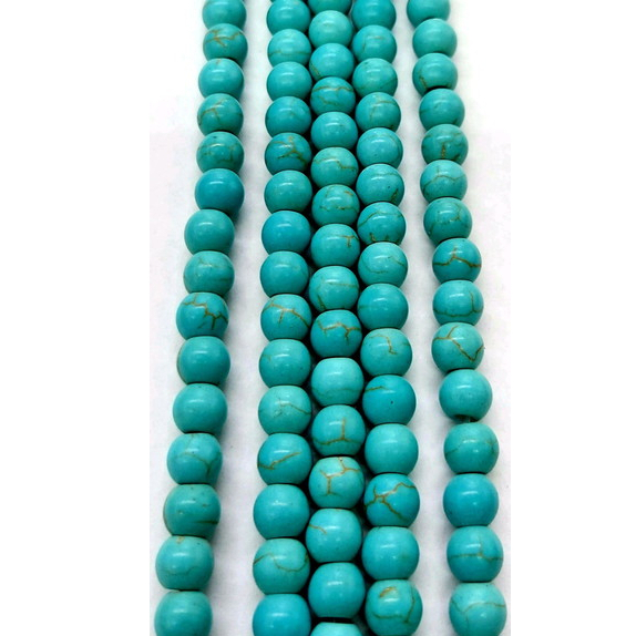 CONTAS DE PEDRA NATURAL 8MM HAWLITA TURQUESA FIO C/ 150 UNIDADES. em Oferta na Shopee