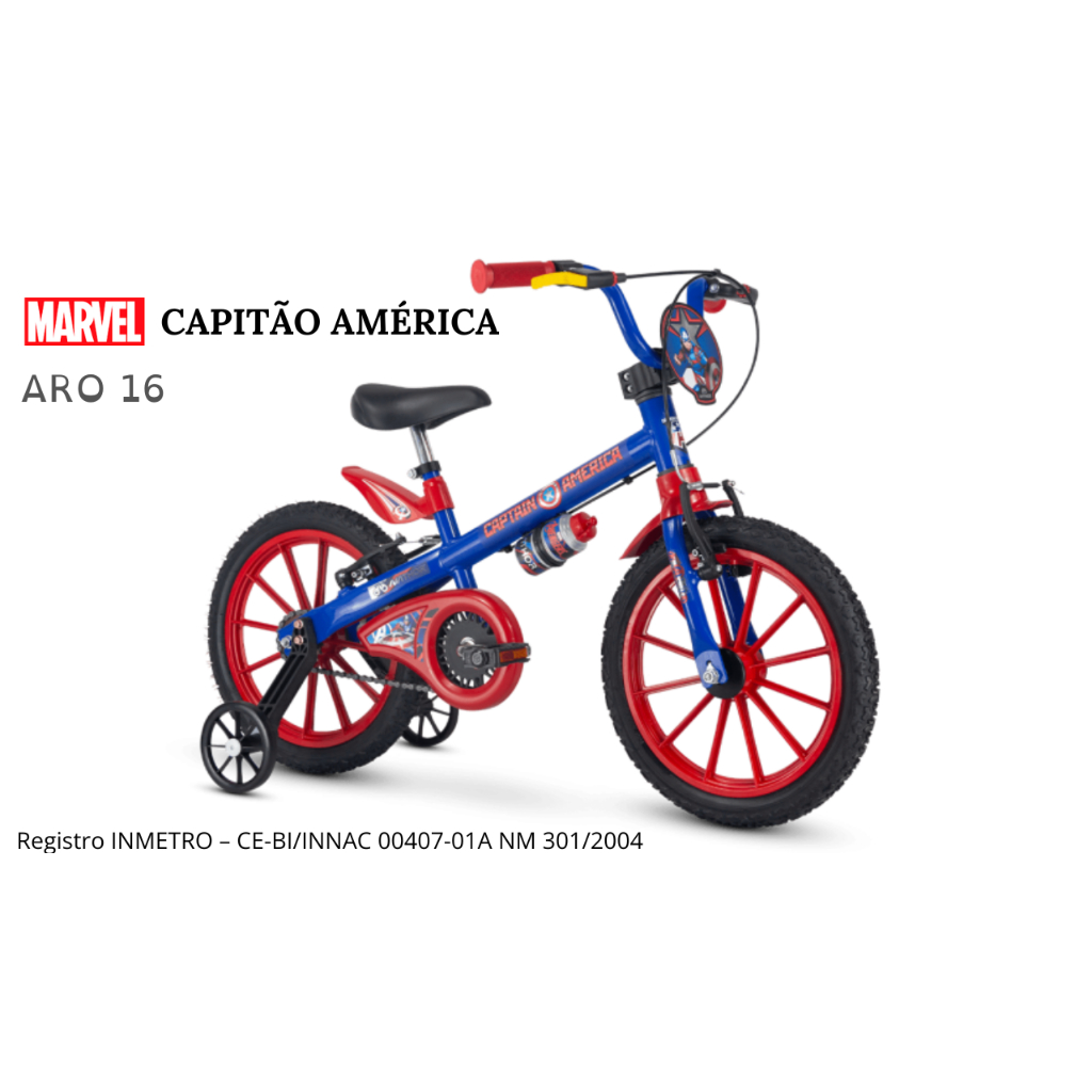 BICICLETAS DA LINHA LICENCIADAS BIKES CALOI, DISNEY, AVANGERS E MARVEL ARO 14" E ARO 16" - NATHOR.