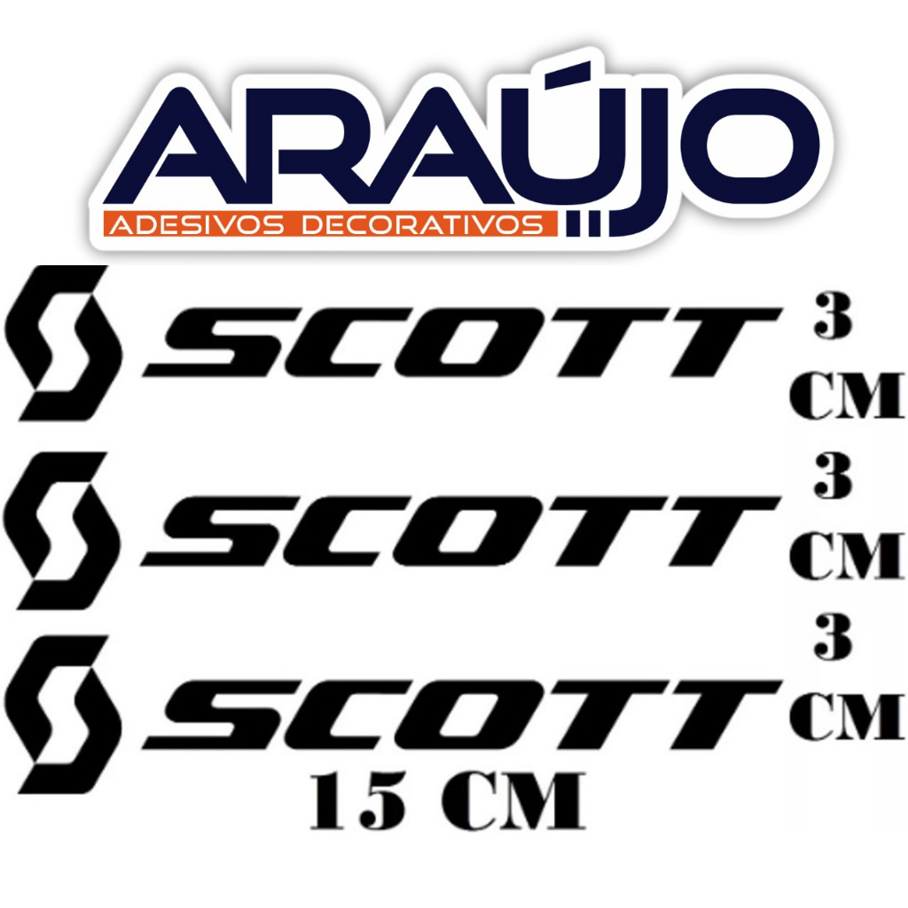 3 adesivo Bike Scott logo ciclismo. Adesivo