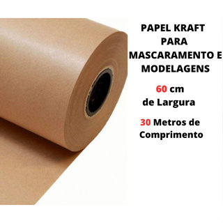 30 Metros Papel kraft pardo 80g para mascaramento e modelagem (60cm de largura x 30m de comprimento ) em Oferta na Shopee