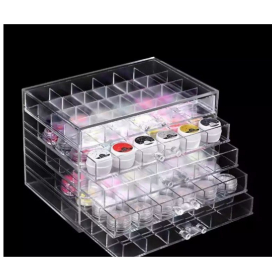 Organizador Porta PedrariasE Glitter 120 Divisões Caixa Acrilica Porta Glitter em Oferta na Shopee