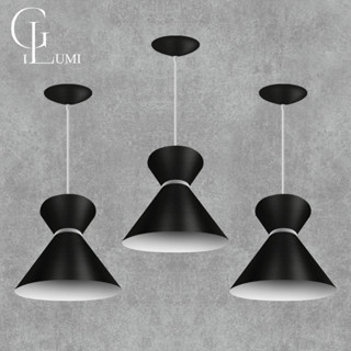 KIT COM 3 PENDENTES LUSTRES MODELO LUXO PRETO COM BRANCO CASA E DECORAÇÃO ENVIO IMEDIATO