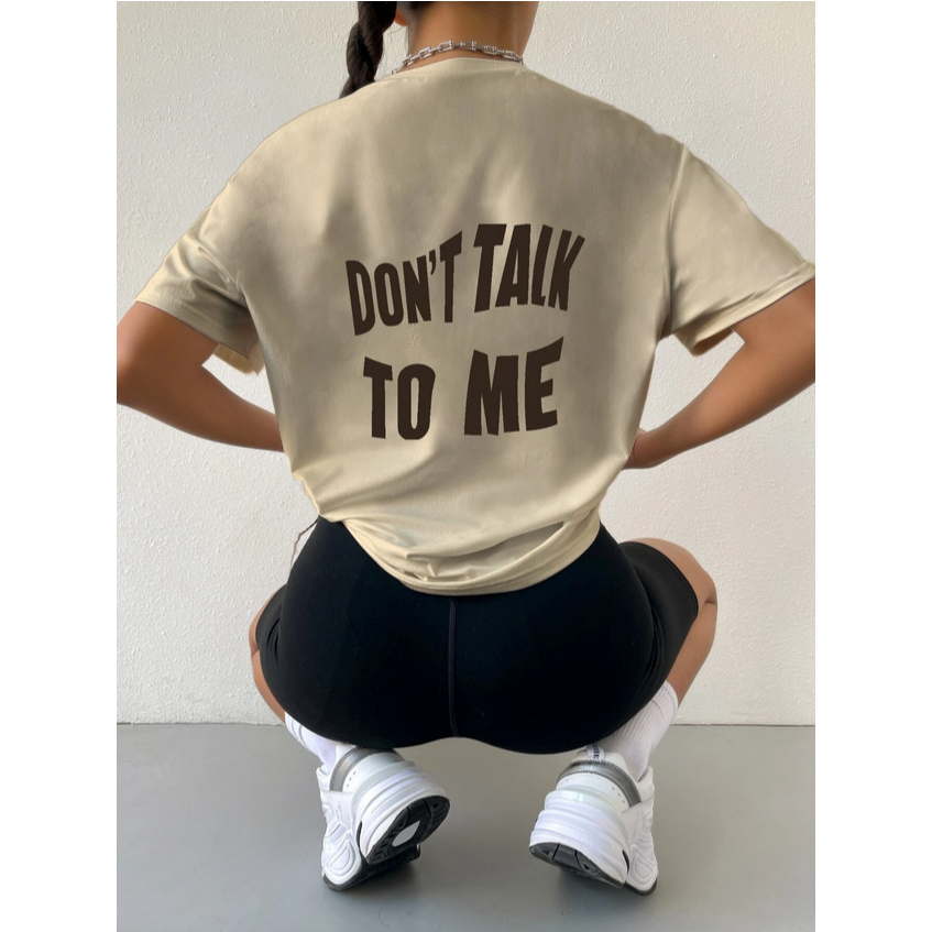 Camiseta Dont Talk To Me Estampa Grafica Frase Não Fale Comigo Aesthetic Tumblr Manga Curta 