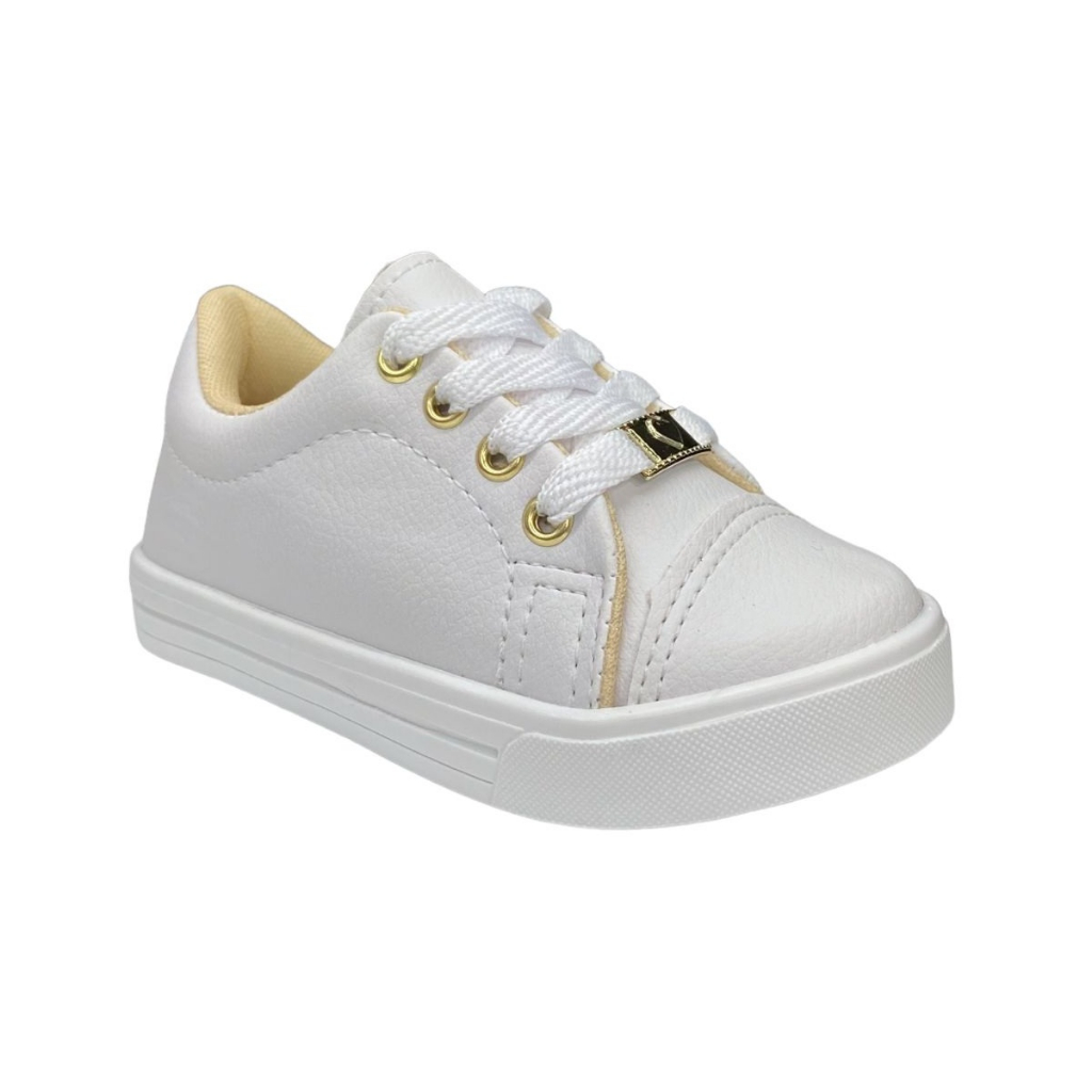 Tênis Infantil Casual Branco Confortável Estiloso 20 ao 34 em Oferta na Shopee