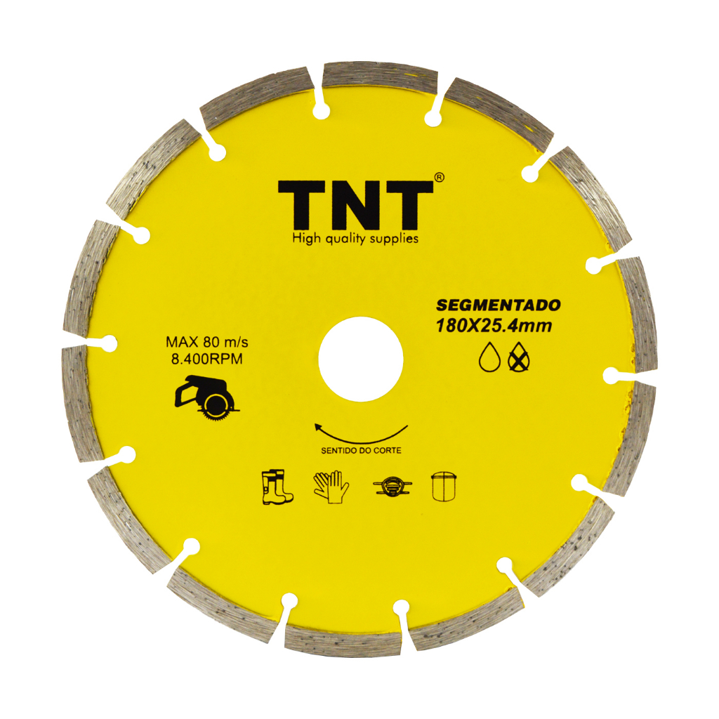 KIT 02 pçs Disco Diamantado 180mm Corte Concreto e Alvenaria Segmentado