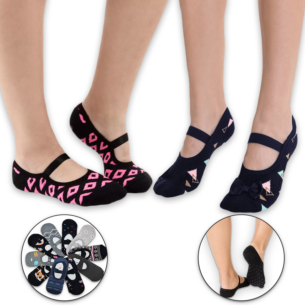 6 Pares Meia Sapatilha Antiderrapante Pilates Yoga Hidroginástica em Oferta na Shopee
