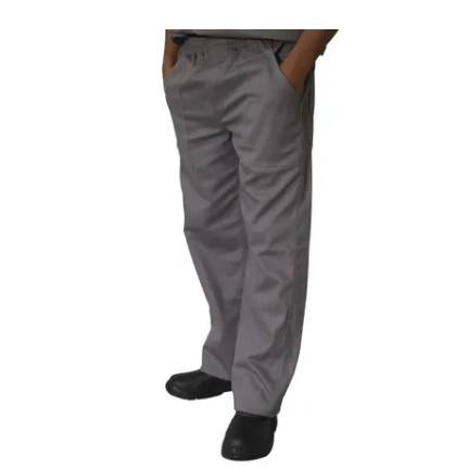 Calça Brim Cinza Elástico Uniforme