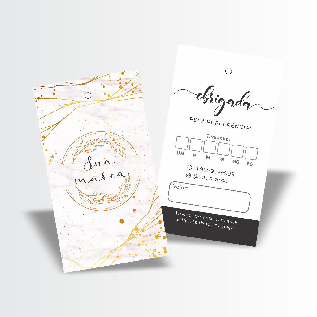 Etiquetas Tags Personalizadas roupas - 100 un