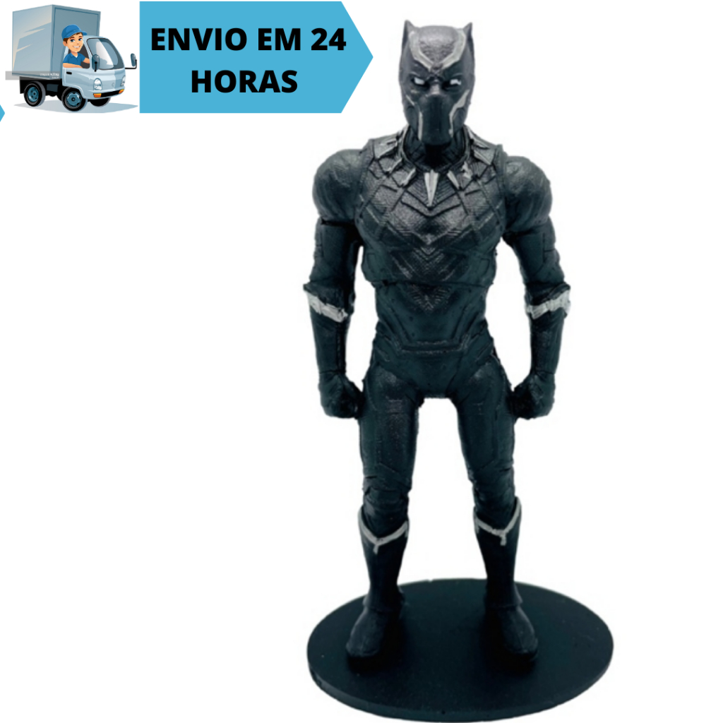 Boneco Pantera Negra Wakanda Estatua Resina Colecionaveis