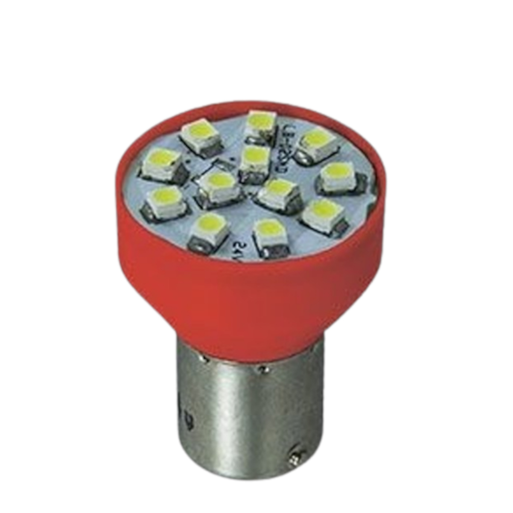 Lâmpada LED 1034 12V 3.5/2W 12 LED´s 2 Polos - Vermelho