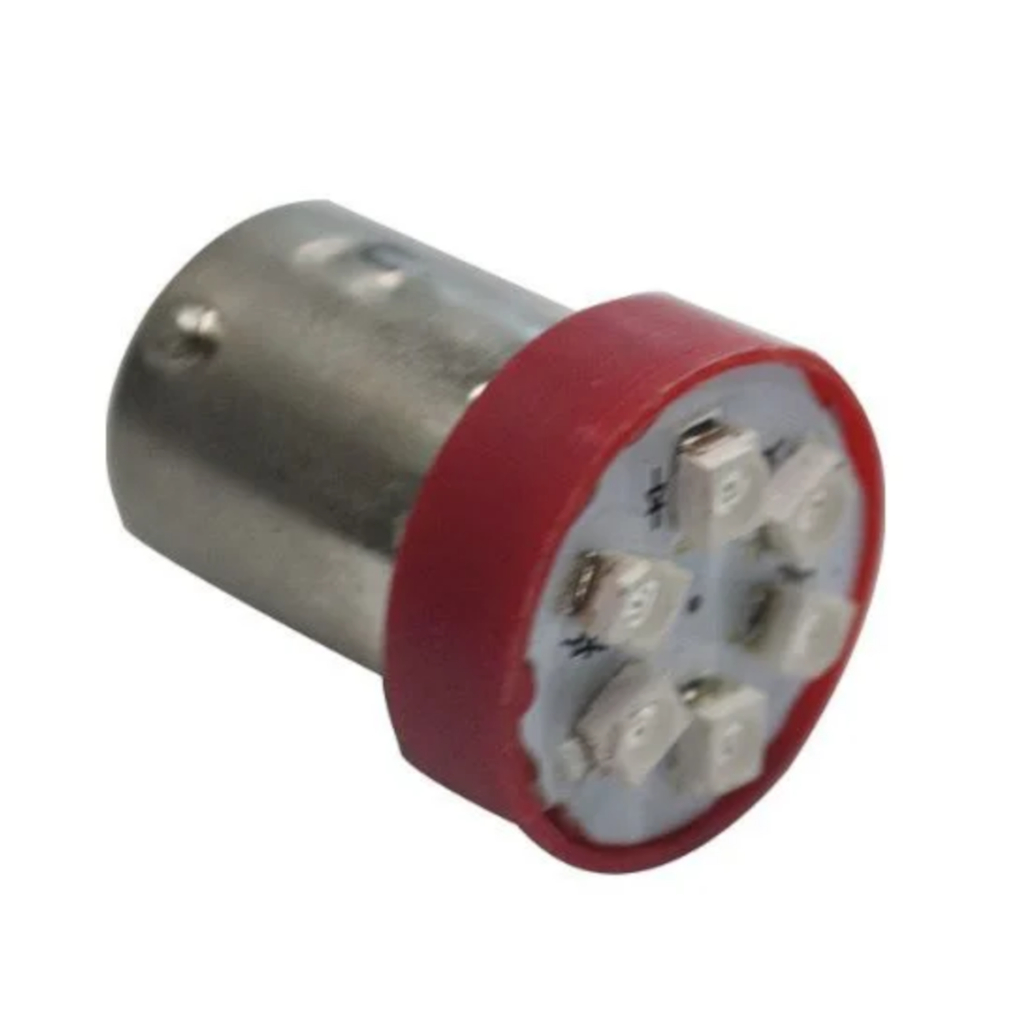 Lâmpada LED 67 24V 1.8W 6 LEDs 1 Polo - Vermelho