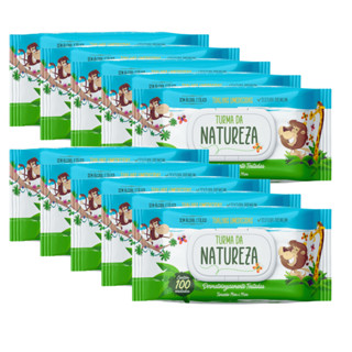 Kit C/10 Toalhas Umedecidas Turma Da Natureza C/100 Uni