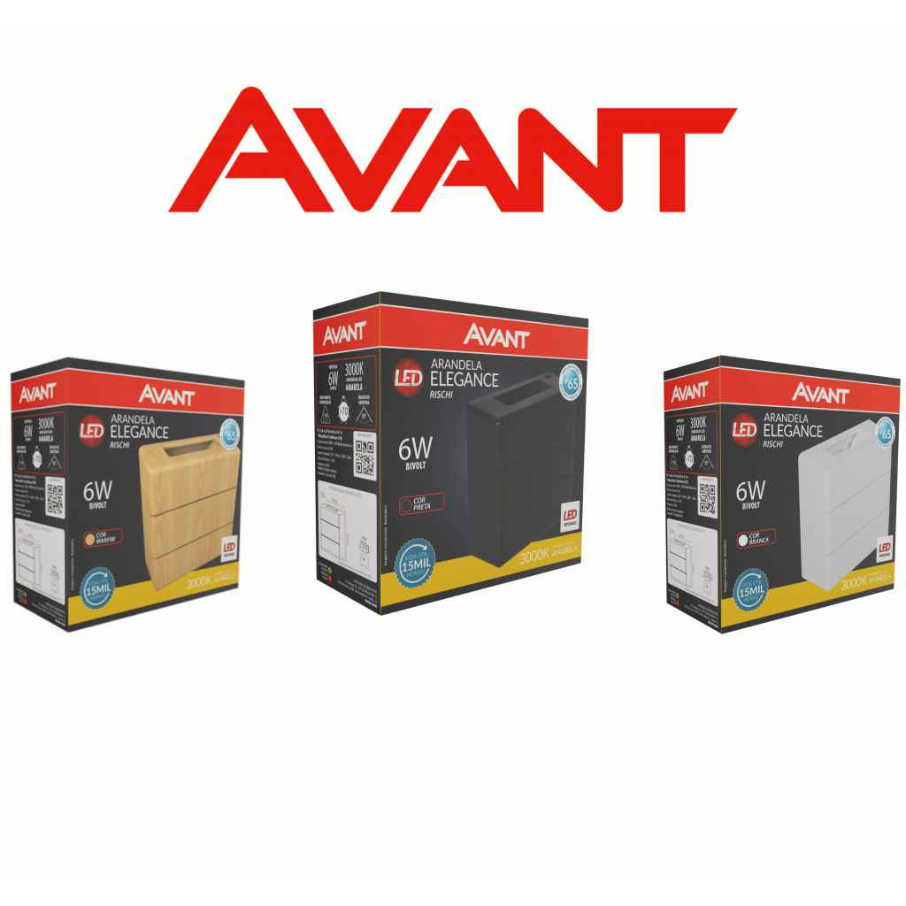 Arandela Led Elegance Rischi Marfim/Branca/Preta 6w IP65 3000K (luz amarela) Bivolt - Avant