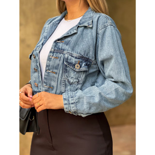 4003 jaqueta jeans feminina casaco blusa casaco bulsas feminina de frio manga longa 4003