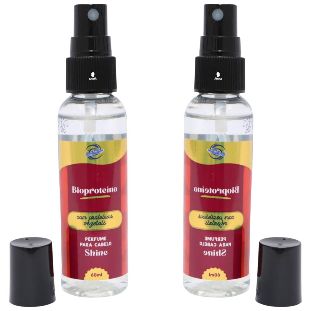 Kit 2 Perfumes Shine  Para Cabelos Organicos E Bio Fibra / Vegetal - Ser Mulher - Com Proteinas Vegetais