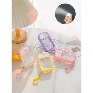Kit 5 peças/Tipo De Cartão De Spray Bottle 45ML Sanitzer Viagem Mão De Bolso Tamanho Recarregáveis Garrafa Invólucro E Gancho Cabide De Silicone