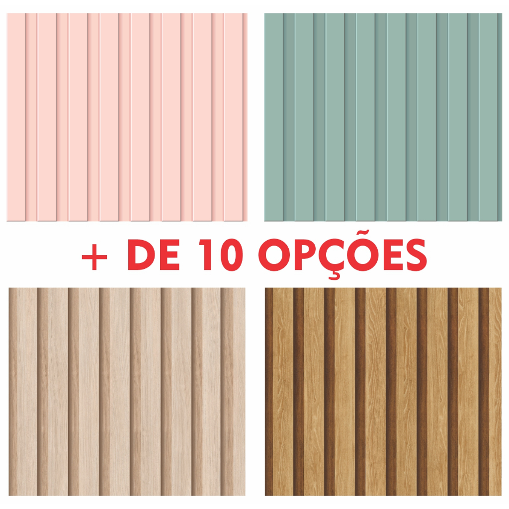 Papel de Parede Ripado Madeira 3d Várias Cores em Oferta na Shopee